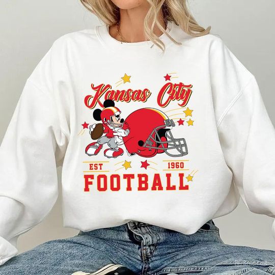 Discover Vintage Kansas City Football Sweatshirt, Retro Cartoon Sweatshirt, Sports Fan Sweater