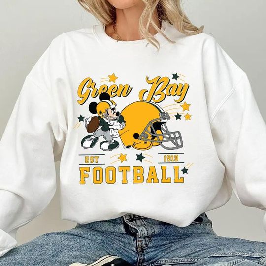 Discover Vintage Green Bay Football Sweatshirt, Retro Cartoon Sweatshirt, Sports Fan Sweater