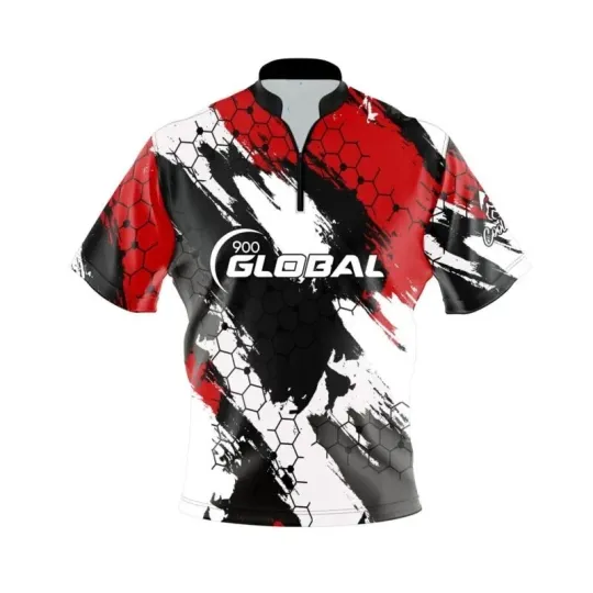 Discover 900 Global Red Hexagram Quick Ship CoolWick Bowling Jersey