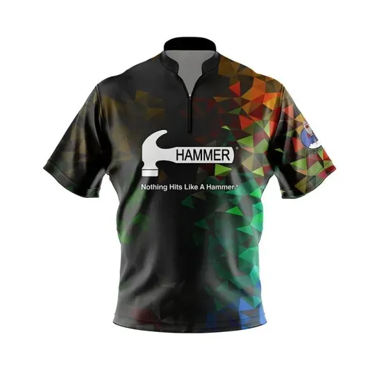 Discover Hammer Rainbow Gradient Xpress Ship Rocket Bowling Jersey