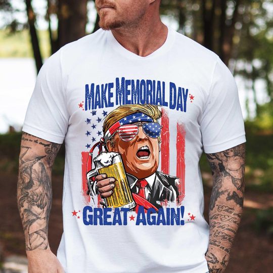 Discover Make Memorial Day Great Again Trump Shirt, 4th of July Trump Shirt, Independence Day Tee, Patriotic Shirt, Memorial Day Shirt, USA Flag Tee