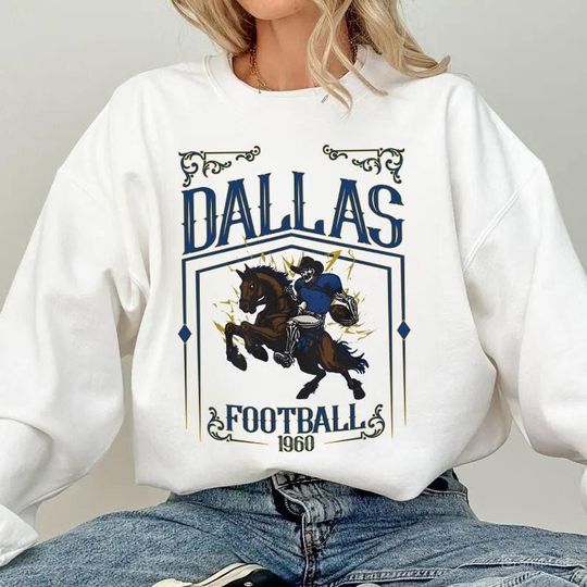 Discover Dallas Football Skull Vintage Sweatshirt,Gifts for Dallas Fans,Football Game Day Sweatshirt,Dallas Football Crewneck Shirt,Football shirt