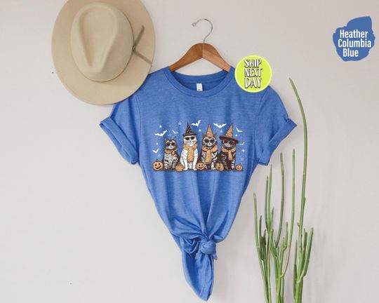Discover Halloween Cats Witchy Vibes T-Shirt