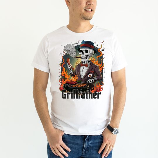Discover Retro Grillfather Skeleton T-Shirt