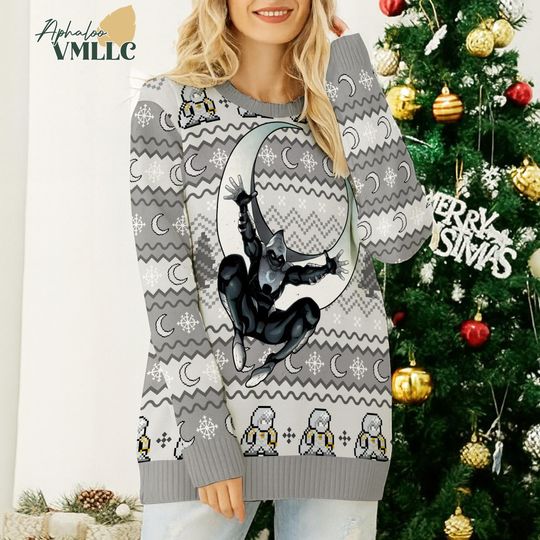 Moon Knight Ugly Christmas Sweatshirt | Marc Spector Mr Knight Ugly Sweater
