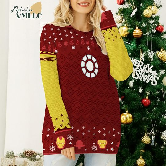 Discover A Very Tony Stark Iron Man Ugly Sweater Christmas | Avengers Christmas Sweatshirt | Superhero Xmas Sweatshirt | Christmas Gift