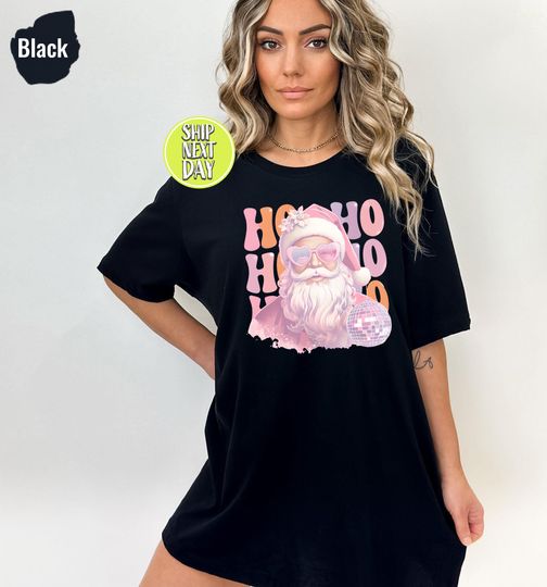 Discover Cheerful Santa Claus T-Shirt with Sunglasses and Disco Ball