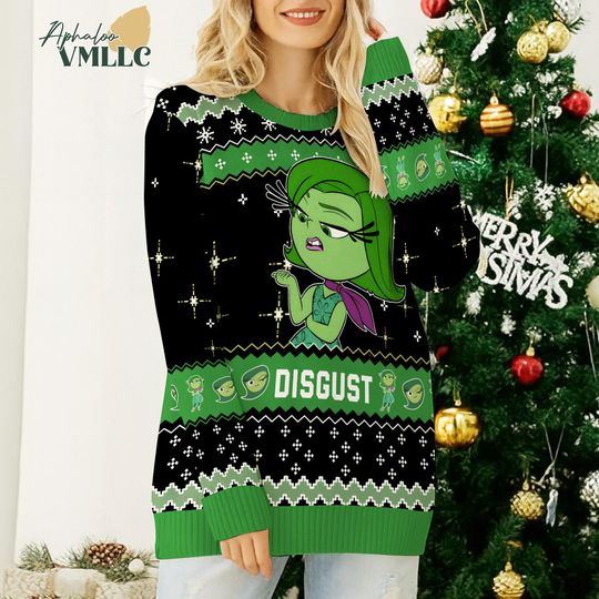 Inside Out Disgust Christmas Ugly Sweater, Disneyland Inside Out Shirt