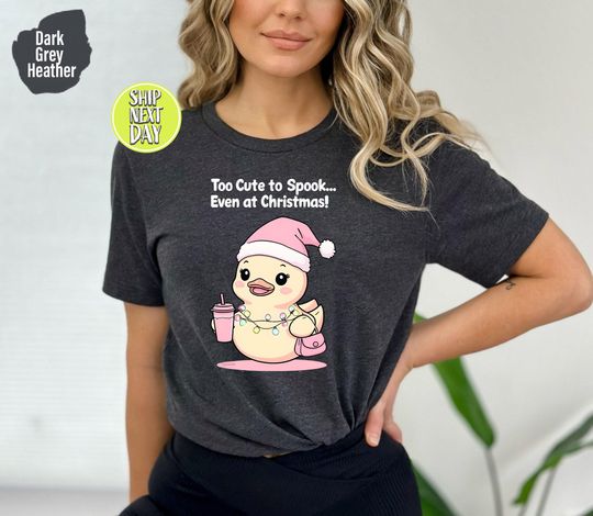 Discover Cute Rubber Duck Christmas T-Shirt with Holiday Lights