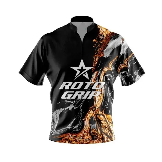 Discover Roto Grip Onyx Gold Quick Ship CoolWick Sash Zip Bowling Jersey