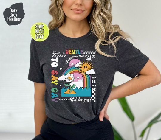 Discover Its Okay To Say Gay T-Shirt, LGBTQ Pride Shirt, Pride Month Tee, Queer Rights T-Shirt