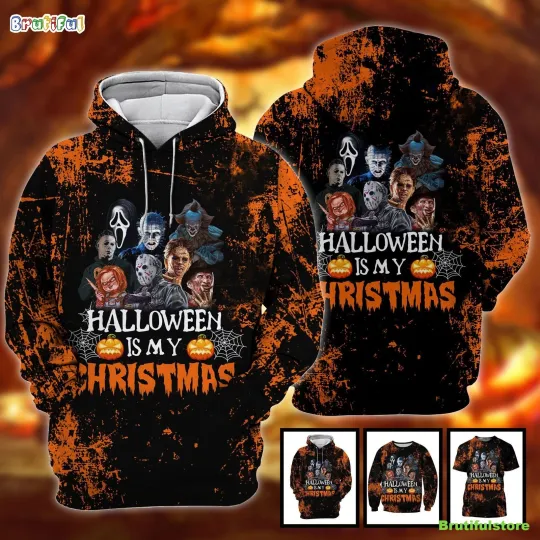 Discover Personalized Horror Characters Halloween Gift Hoodie 3D Printed