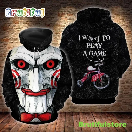 Discover Personalized Jigsaw Billy The Puppet Halloween Gift Hoodie 3D Printed