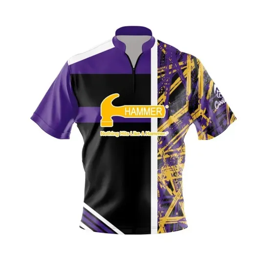 Discover Custom Name Hammer Black Mamba Quick Ship CoolWick Sash Zip Bowling Jersey