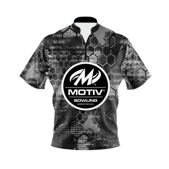 Discover Custom Name Motiv Blackout Honeycomb Quick Ship CoolWick Sash Zip Bowling Jersey