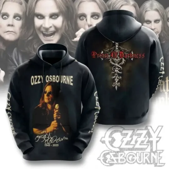 Prince of Darknesss Ozzyyy Osbourneee RIP 1948-2025 3D hoodie Kids