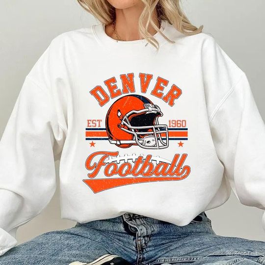 Vintage Denver Broncos Football Sweatshirt, Retro Sports Fan Sweatshirt, Game Day Gift
