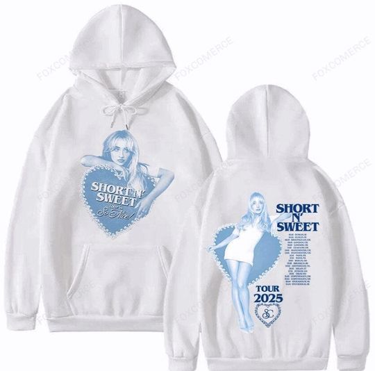 Discover Sabrina Carpenter Tour 2025 Short N Sweet Album Graphic Hoodie