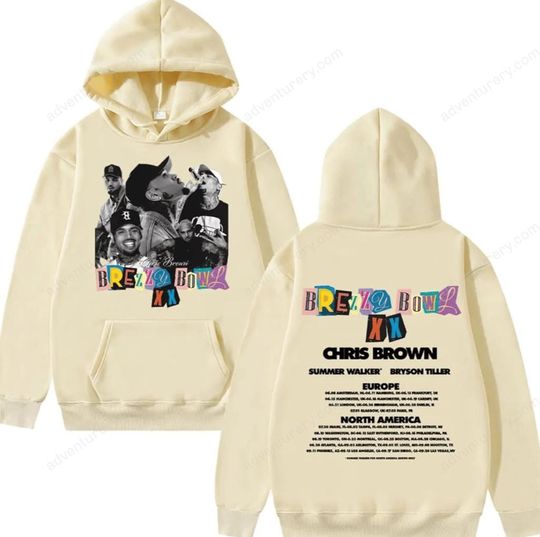 Discover Hoodie Men Women Hip Hop Fashion Pop Music Sweatshirt Rapper Chris Brown Bowl XX Tour 2025