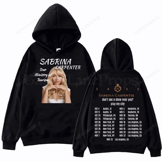 Discover Sabrina Carpenter Tour 2025 Ministry of Tourism Hoodie