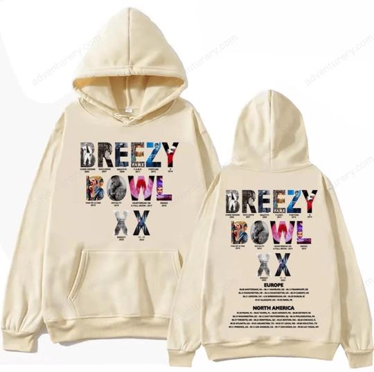 Chris Brown Breezy Bowl XX Tour 2025 Hoodie Harajuku Pullover Tops Sweatshirt
