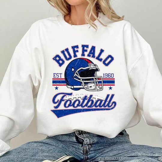 Discover Vintage 90s Buffalo Football Vintage Sweatshirt Tee, Buffalo Bill Crewneck Sweatshirt,Buffalo New York,Buffalo Bill Fan Gift Sunday Football