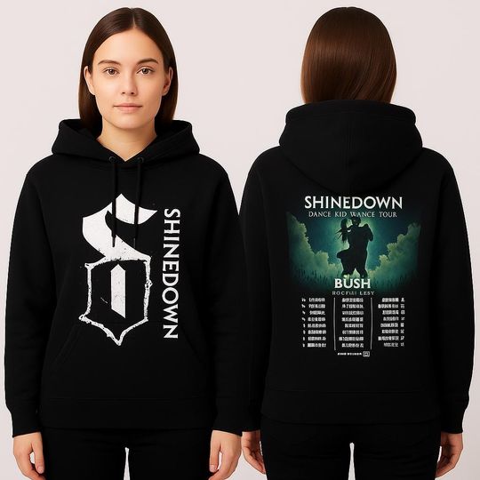 Discover shine down Hoodie  Dance Kid Wance Tour 2025 Dates Graphic Bush Rock Band Merch Pullover