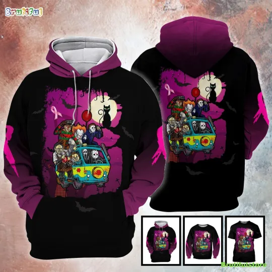 Horror Friends Road Trip Horror Gift Hoodie 3D Printed