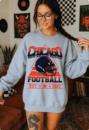 Discover Chicago Football Sweatshirt,Chicago Game Day Shirt,Chicago Shirt,Sunday Football Shirt,Trendy Chicago Football Fan Shirt