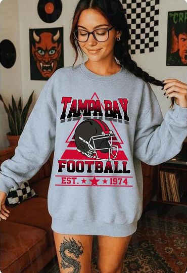 Discover Vintage style Tampa Bay Football sweatshirt, Football shirt, Tampa Bay football Crewneck tshirt, Game day Football,American football tee