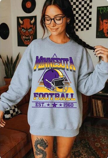 Discover Vintage style Minnesota Football sweatshirt, Football shirt, Minnesota football Crewneck tshirt, Game day Football,American football tee