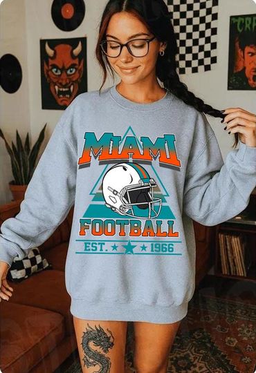 Miami Dolphins Football Team Sweatshirt, Game Day Sweatshirt, Football Fan Gift