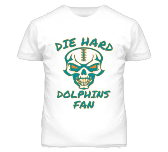 Miami Dolphins Die Hard Fan Football T-Shirt