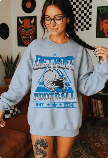 Discover Detroit Lions Football Team Sweatshirt, Game Day Sweatshirt, Football Fan Gift