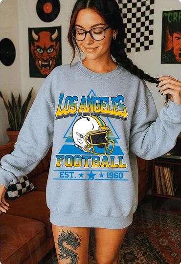 Discover Vintage Los Angeles Football Team Sweatshirt, Game Day Sweatshirt, Football Fan Gift