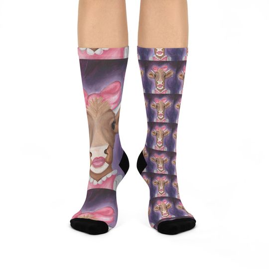 Discover Maisy Moo Crew Socks - Design, Cute gift for Cat Lovers, Cozy Fashion Accessories, Fun Sock Gift for Her