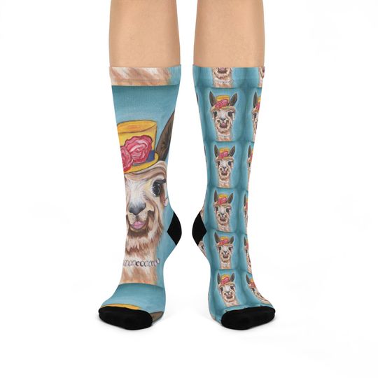 Discover Grandllama Crew Socks - Design, Cute gift for Cat Lovers, Cozy Fashion Accessories, Fun Sock Gift for Her