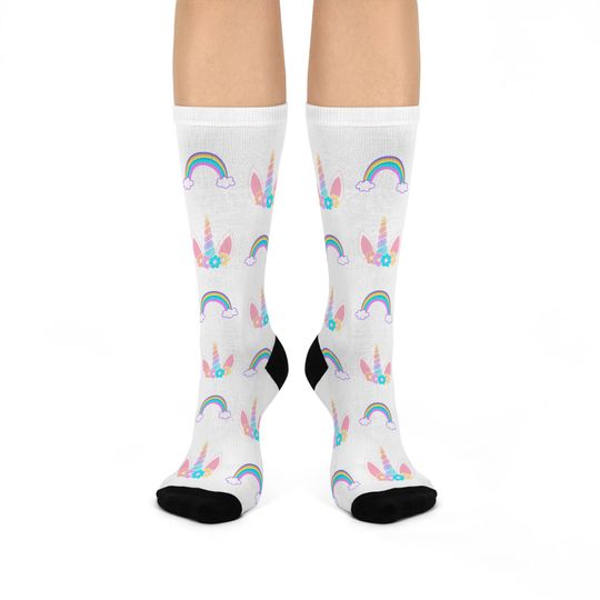 Discover Unicorn & Rainbow unisex Cushioned Crew Socks
