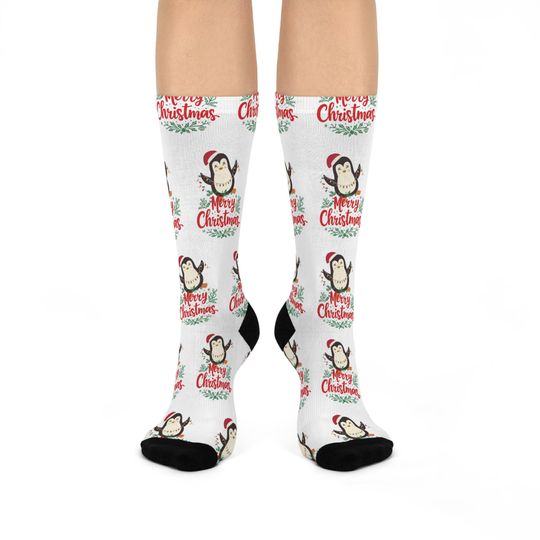 Discover Christmas Penguin Crew Socks: Cozy Holiday Stocking Stuffer