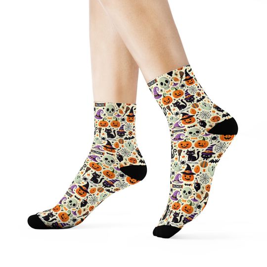 Discover Halloween Ankle Socks: Spooky Ghosts, Witches, Pumpkins, Wedding gifts, Christmas Gift Idea, Halloween