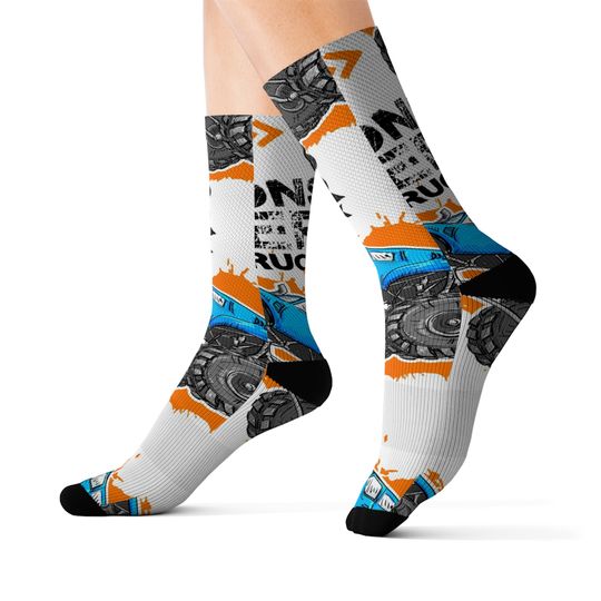 For Dad, Monster Trucks, Gift for Him, Manly Man, Sublimation Socks