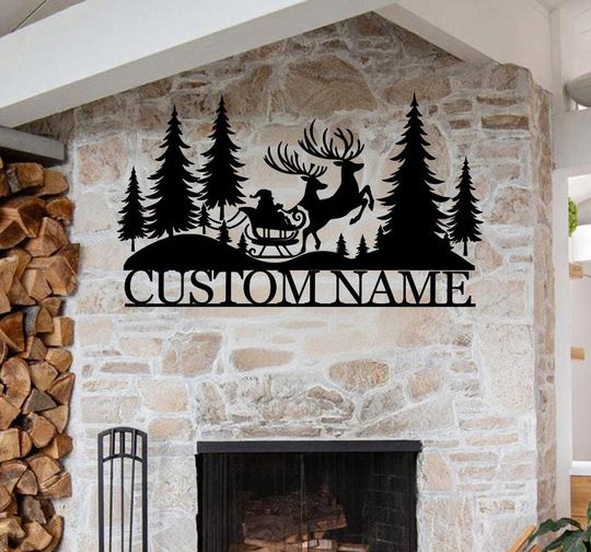 Discover Custom Santa Metal Christmas Metal Hang Sign,Personalized Christmas Metal Wall Art,Custom Name Wall Decor,Wall Art,Christmas Decor Gift
