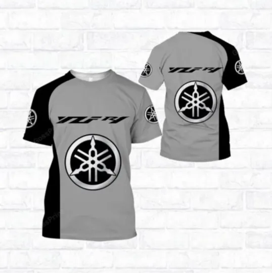 Discover T-Shirt 3D- Racing Gift For Men S-5XL Printed 3D Hot 2025 Yamaha Gray New Trend