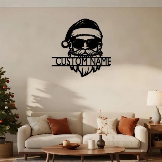 Discover Christmas Santa Head Portrait Metal Sign,Custom Christmas Metal Sign,New Year Present,Custom Santa Sign,Wall Decoration,Merry Christmas Gift