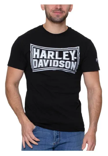 Discover H davidson Men's Intense H-D Text Crew-Neck Short Sleeve T-Shirt, Black