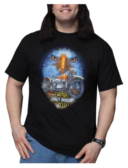 Discover H davidson Men's Headstrong Eagle Crew-Neck Short Sleeve Tee - Black