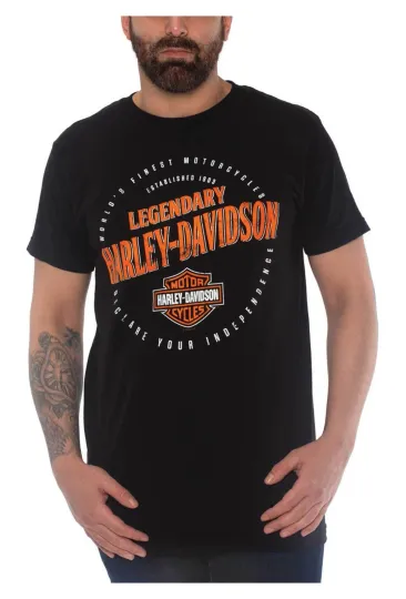 Discover H Davidson Men's Lock Crew Neck Short Sleeve Cotton T-Shirt - Black