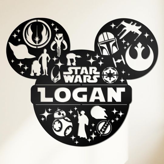 Discover Personalized Star Wars Mickey Mouse Metal Sign - Custom Kids Room Decor