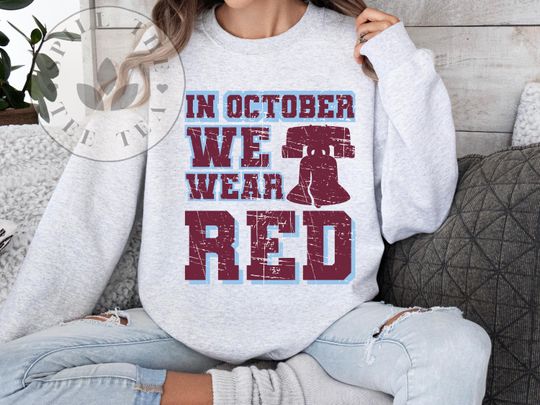 Discover Philadelphia Baseball Sweatshirt: Philly Red October Fleece Crewneck