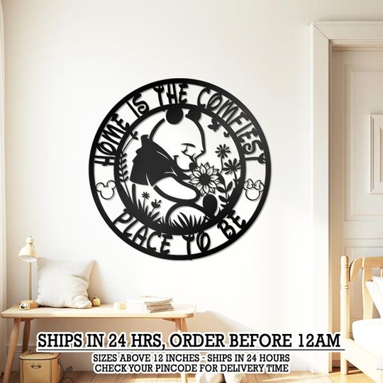 Discover Personalized Winnie the Pooh Metal Sign: Floral Home Decor